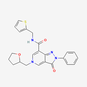 3-oxo-2-phenyl-5-((tetrahydrofuran-2-yl)methyl)-N-(thiophen-2-ylmethyl)-3,5-dihydro-2H-pyrazolo[4,3-c]pyridine-7-carboxamide
