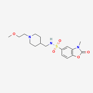 molecular formula C17H25N3O5S B2702499 N-((1-(2-methoxyethyl)piperidin-4-yl)methyl)-3-methyl-2-oxo-2,3-dihydrobenzo[d]oxazole-5-sulfonamide CAS No. 1448135-17-8
