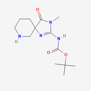 molecular formula C13H22N4O3 B2702510 叔丁基-N-[3-甲基-4-氧代-1,3,7-三氮杂螺[4.5]癸烷-2-基亚甲基]碳酸酯 CAS No. 1824674-39-6