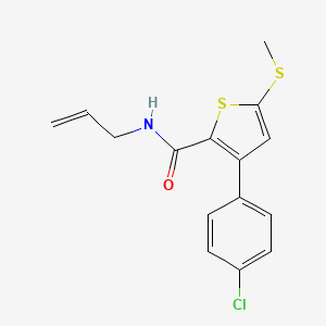 molecular formula C15H14ClNOS2 B2702522 N-烯丙基-3-(4-氯苯基)-5-(甲基硫基)-2-噻吩甲酰胺 CAS No. 477858-01-8