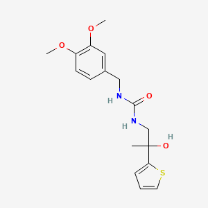molecular formula C17H22N2O4S B2702526 1-(3,4-Dimethoxybenzyl)-3-(2-hydroxy-2-(thiophen-2-yl)propyl)urea CAS No. 1351634-73-5