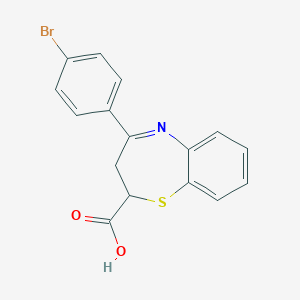 molecular formula C16H12BrNO2S B270253 4-(4-Bromophenyl)-2,3-dihydro-1,5-benzothiazepine-2-carboxylic acid 