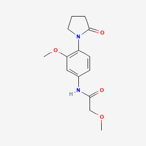 molecular formula C14H18N2O4 B2702535 2-甲氧基-N-(3-甲氧基-4-(2-氧代吡咯啉-1-基)苯基)乙酰胺 CAS No. 922950-02-5