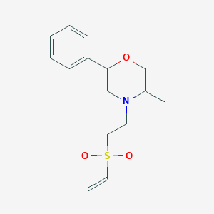 molecular formula C15H21NO3S B2702539 4-(2-Ethenylsulfonylethyl)-5-methyl-2-phenylmorpholine CAS No. 2305395-61-1