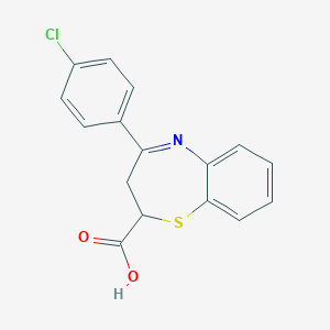 molecular formula C16H12ClNO2S B270254 4-(4-Chlorophenyl)-2,3-dihydro-1,5-benzothiazepine-2-carboxylic acid 