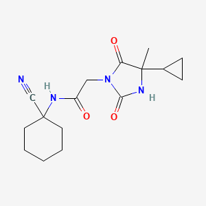 molecular formula C16H22N4O3 B2702543 N-(1-cyanocyclohexyl)-2-(4-cyclopropyl-4-methyl-2,5-dioxoimidazolidin-1-yl)acetamide CAS No. 1172078-37-3