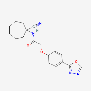 molecular formula C18H20N4O3 B2702559 N-(1-cyanocycloheptyl)-2-[4-(1,3,4-oxadiazol-2-yl)phenoxy]acetamide CAS No. 1197829-00-7