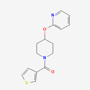 molecular formula C15H16N2O2S B2702565 (4-(Pyridin-2-yloxy)piperidin-1-yl)(thiophen-3-yl)methanone CAS No. 1428355-85-4