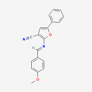 2-{[(E)-(4-methoxyphenyl)methylidene]amino}-5-phenyl-3-furonitrile