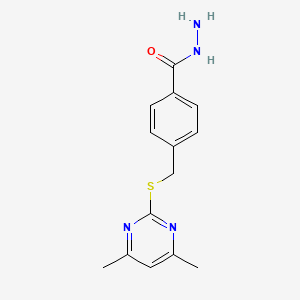 molecular formula C14H16N4OS B2702571 4-{[(4,6-二甲基嘧啶-2-基)硫代甲基]苯甲酰肼 CAS No. 379254-44-1