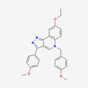 molecular formula C27H25N3O3 B2702574 8-ethoxy-5-(4-methoxybenzyl)-3-(4-methoxyphenyl)-5H-pyrazolo[4,3-c]quinoline CAS No. 866811-06-5