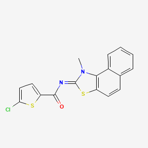 molecular formula C17H11ClN2OS2 B2702589 (E)-5-chloro-N-(1-methylnaphtho[1,2-d]thiazol-2(1H)-ylidene)thiophene-2-carboxamide CAS No. 477500-50-8