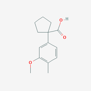 molecular formula C14H18O3 B2702615 1-(3-Methoxy-4-methylphenyl)cyclopentane-1-carboxylic acid CAS No. 923172-11-6
