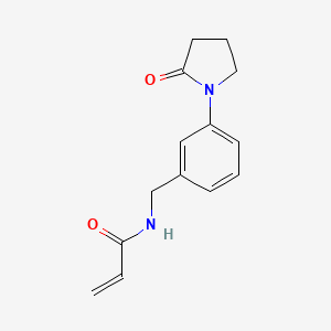 molecular formula C14H16N2O2 B2702619 N-[[3-(2-Oxopyrrolidin-1-yl)phenyl]methyl]prop-2-enamide CAS No. 2192395-21-2