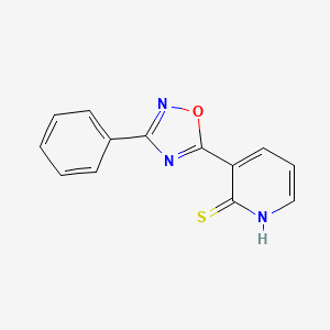 molecular formula C13H9N3OS B2702629 3-(3-Phenyl-1,2,4-oxadiazol-5-yl)pyridine-2-thiol CAS No. 1325306-73-7