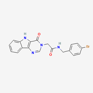 N-[(4-bromophenyl)methyl]-2-{4-oxo-3H,4H,5H-pyrimido[5,4-b]indol-3-yl}acetamide