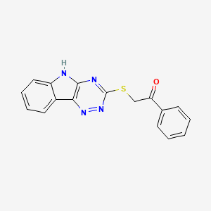1-phenyl-2-(5H-[1,2,4]triazino[5,6-b]indol-3-ylsulfanyl)ethanone