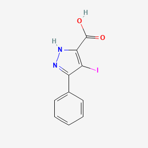 molecular formula C10H7IN2O2 B2702636 4-碘-3-苯基-1H-吡唑-5-羧酸 CAS No. 1291177-24-6