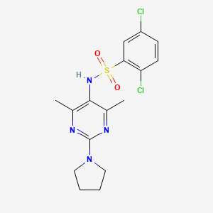2,5-dichloro-N-(4,6-dimethyl-2-(pyrrolidin-1-yl)pyrimidin-5-yl)benzenesulfonamide
