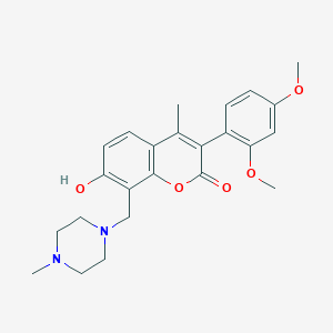 B2702647 3-(2,4-Dimethoxyphenyl)-7-hydroxy-4-methyl-8-[(4-methylpiperazin-1-yl)methyl]chromen-2-one CAS No. 864762-49-2