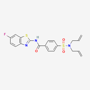 molecular formula C20H18FN3O3S2 B2702660 4-(N,N-二烯基磺酰基)-N-(6-氟苯并[1,3]噻唑-2-基)苯甲酰胺 CAS No. 476642-83-8