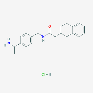 N-[[4-(1-Aminoethyl)phenyl]methyl]-2-(1,2,3,4-tetrahydronaphthalen-2-yl)acetamide;hydrochloride