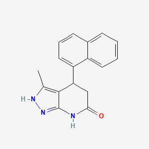 molecular formula C17H15N3O B2702690 3-methyl-4-(naphthalen-1-yl)-1H,4H,5H,6H,7H-pyrazolo[3,4-b]pyridin-6-one CAS No. 867135-49-7