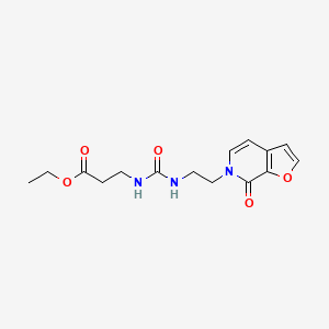 molecular formula C15H19N3O5 B2702693 ethyl 3-(3-(2-(7-oxofuro[2,3-c]pyridin-6(7H)-yl)ethyl)ureido)propanoate CAS No. 2034375-05-6