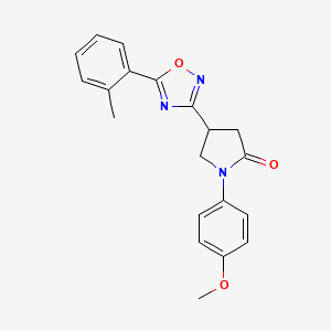 molecular formula C20H19N3O3 B2702695 1-(4-甲氧基苯基)-4-[5-(2-甲基苯基)-1,2,4-噁二唑-3-基]吡咯烷-2-酮 CAS No. 1170638-95-5