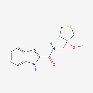 molecular formula C15H18N2O2S B2702699 N-((3-methoxytetrahydrothiophen-3-yl)methyl)-1H-indole-2-carboxamide CAS No. 1797803-05-4