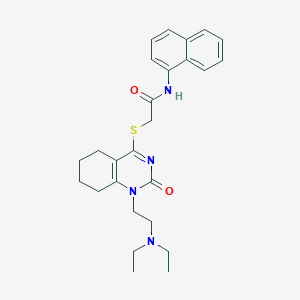 2-((1-(2-(diethylamino)ethyl)-2-oxo-1,2,5,6,7,8-hexahydroquinazolin-4-yl)thio)-N-(naphthalen-1-yl)acetamide