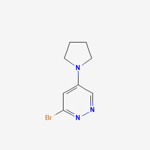 molecular formula C8H10BrN3 B2702706 3-溴-5-(吡咯啉-1-基)吡啶并[1,2-b]嘧啶 CAS No. 1619987-50-6