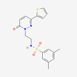 3,5-dimethyl-N-(2-(6-oxo-3-(thiophen-2-yl)pyridazin-1(6H)-yl)ethyl)benzenesulfonamide