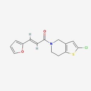 molecular formula C14H12ClNO2S B2702717 (E)-1-(2-chloro-6,7-dihydrothieno[3,2-c]pyridin-5(4H)-yl)-3-(furan-2-yl)prop-2-en-1-one CAS No. 2035022-91-2