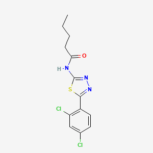molecular formula C13H13Cl2N3OS B2702719 N-[5-(2,4-dichlorophenyl)-1,3,4-thiadiazol-2-yl]pentanamide CAS No. 391226-05-4