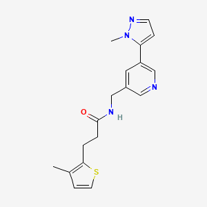 N-((5-(1-methyl-1H-pyrazol-5-yl)pyridin-3-yl)methyl)-3-(3-methylthiophen-2-yl)propanamide