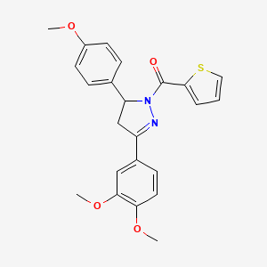 [5-(3,4-Dimethoxyphenyl)-3-(4-methoxyphenyl)-3,4-dihydropyrazol-2-yl]-thiophen-2-ylmethanone