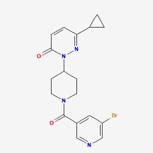 molecular formula C18H19BrN4O2 B2702731 2-[1-(5-Bromopyridine-3-carbonyl)piperidin-4-yl]-6-cyclopropylpyridazin-3-one CAS No. 2320519-03-5
