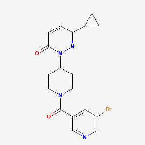 molecular formula C18H19BrN4O2 B2702731 2-[1-(5-Bromopyridine-3-carbonyl)piperidin-4-yl]-6-cyclopropyl-2,3-dihydropyridazin-3-one CAS No. 2320519-03-5