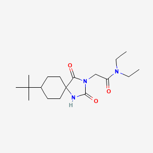 molecular formula C18H31N3O3 B2702733 2-(8-tert-butyl-2,4-dioxo-1,3-diazaspiro[4.5]dec-3-yl)-N,N-diethylacetamide CAS No. 1325588-92-8