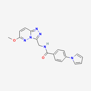 molecular formula C18H16N6O2 B2702738 N-((6-甲氧基-[1,2,4]三唑并[4,3-b]吡啶-3-基)甲基)-4-(1H-吡咯-1-基)苯甲酰胺 CAS No. 2034601-08-4