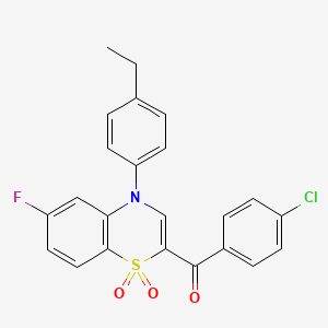 (4-chlorophenyl)[4-(4-ethylphenyl)-6-fluoro-1,1-dioxido-4H-1,4-benzothiazin-2-yl]methanone