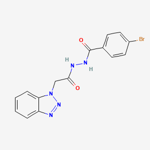 molecular formula C15H12BrN5O2 B2702746 N'-[2-(1H-1,2,3-Benzotriazol-1-yl)acetyl]-4-bromobenzohydrazide CAS No. 446021-87-0