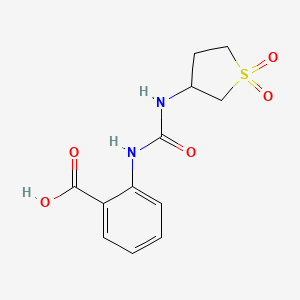 molecular formula C12H14N2O5S B2702757 2-{[(1,1-Dioxidotetrahydrothiophen-3-yl)carbamoyl]amino}benzoic acid CAS No. 1306870-88-1