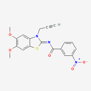 molecular formula C19H15N3O5S B2702759 N-(5,6-dimethoxy-3-prop-2-ynyl-1,3-benzothiazol-2-ylidene)-3-nitrobenzamide CAS No. 895447-83-3