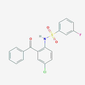 molecular formula C19H13ClFNO3S B270276 N-(2-benzoyl-4-chloro-phenyl)-3-fluoro-benzenesulfonamide 