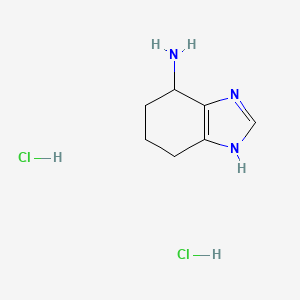 molecular formula C7H13Cl2N3 B2702773 4,5,6,7-四氢-1H-苯并[d]咪唑-4-胺二盐酸盐 CAS No. 1803591-51-6