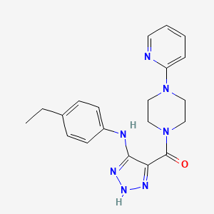 molecular formula C20H23N7O B2702778 (5-((4-ethylphenyl)amino)-1H-1,2,3-triazol-4-yl)(4-(pyridin-2-yl)piperazin-1-yl)methanone CAS No. 1291870-56-8