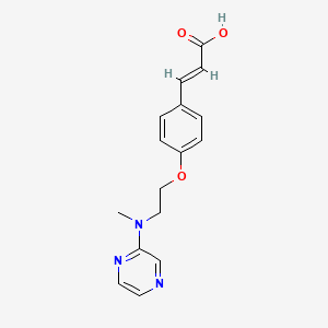 molecular formula C16H17N3O3 B2702788 (E)-3-(4-{2-[methyl(2-pyrazinyl)amino]ethoxy}phenyl)-2-propenoic acid CAS No. 866156-92-5
