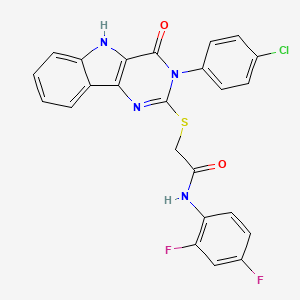 2-[[3-(4-chlorophenyl)-4-oxo-5H-pyrimido[5,4-b]indol-2-yl]sulfanyl]-N-(2,4-difluorophenyl)acetamide